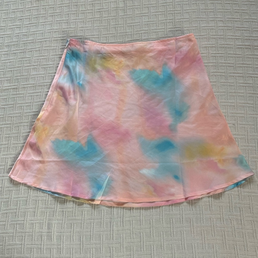 Yours Truly pastel tie dye skirt.